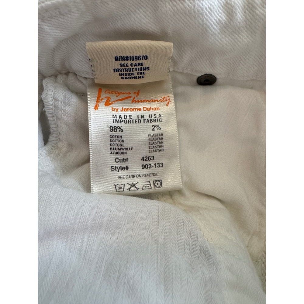 Citizens of Humanity White Bermuda Stretch Denim Shorts Size 28 Style 902-133 - Picture 4 of 10